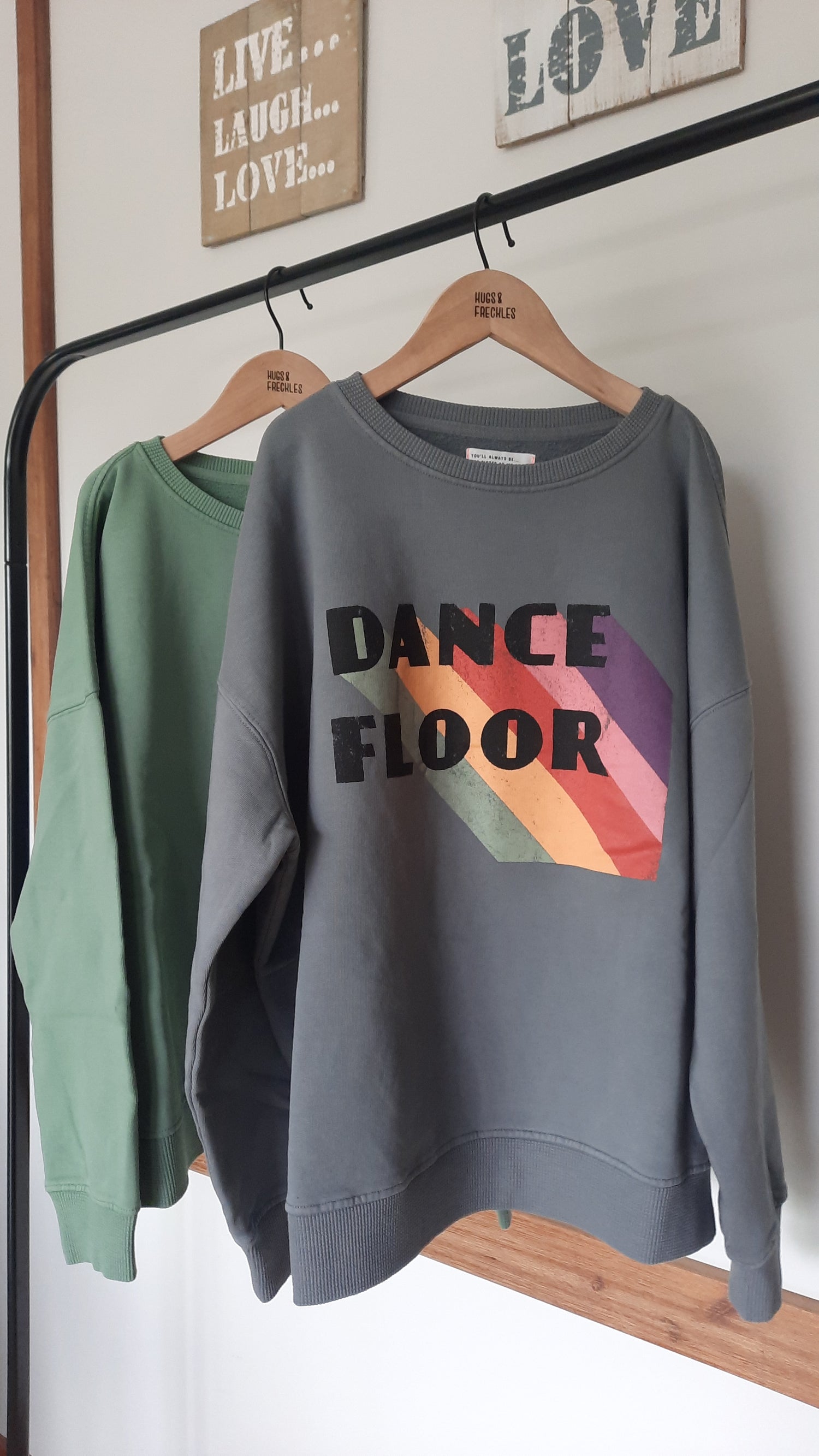 Graues Sweatshirt mit Print Dance Floor
