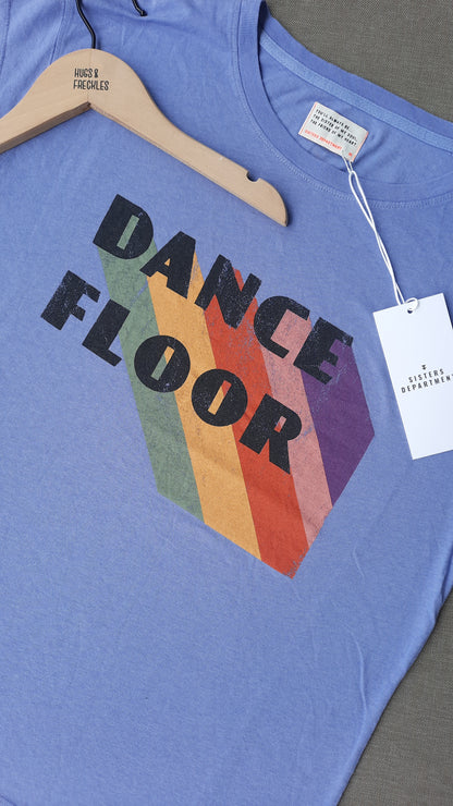 T-Shirt für Frauen in Flieder mit Print Dance Floor vorne