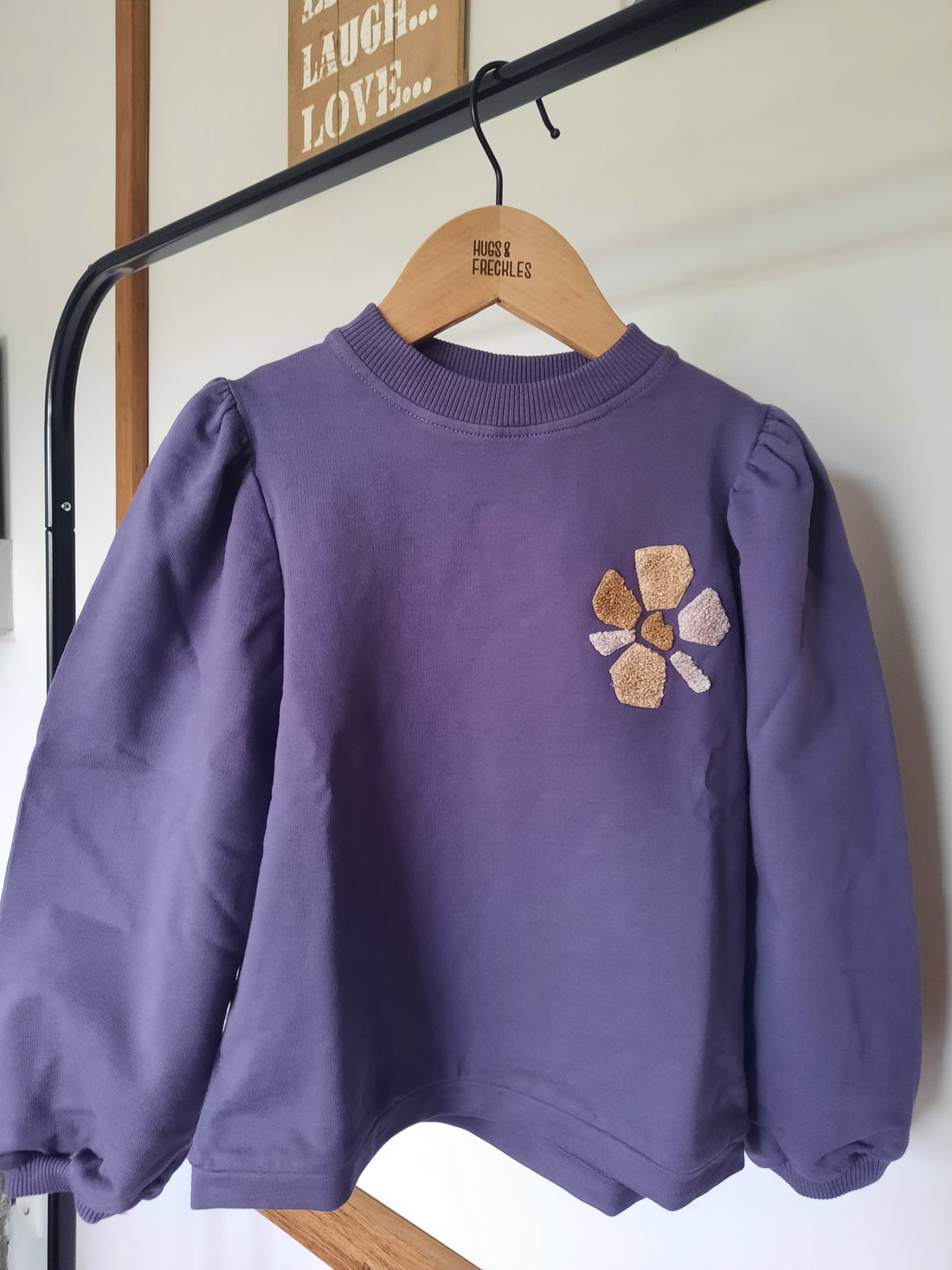 Organic Sweater - Purple Flower