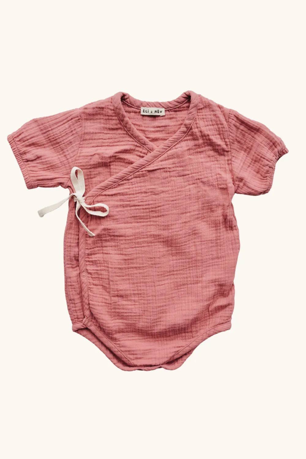 Muslin baby onesie - pink