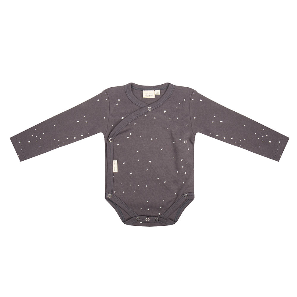Long sleeve baby onesie - Dots gray