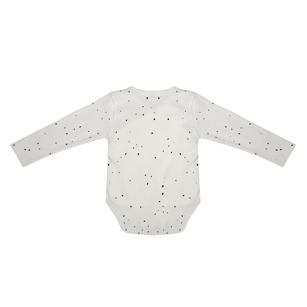 Long sleeve baby onesie - Dots white