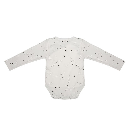 Organic Langarm Baby Body - Dots white