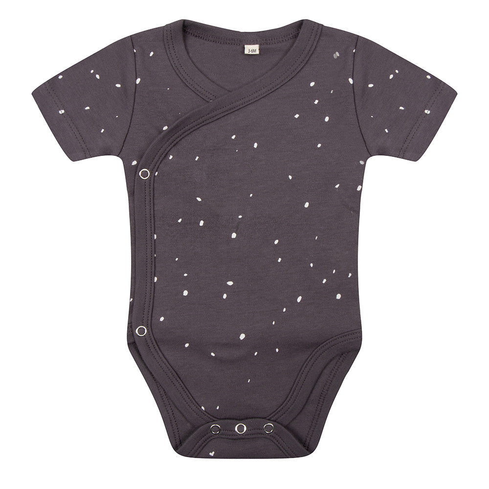 Organic kurzarm Baby Body - Dots grey